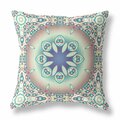 Palacedesigns 18 in. Beige Mauve & Blue Jewel Indoor & Outdoor Zippered Throw Pillow PA3101161